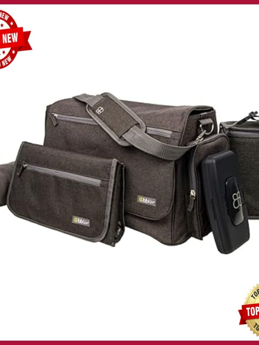 Large Capacity Diaper Bag Tote with Changing Pad, 30L, 16 Pockets